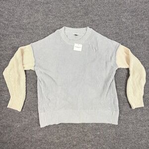 American Eagle Outfitters Sweater Womens Small Gray Colorblock Raglan Knit
